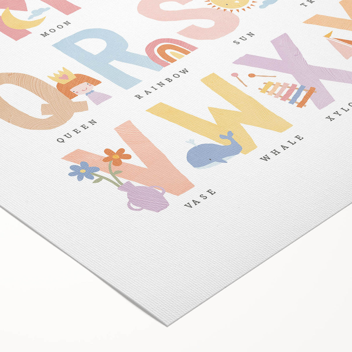 Educational Nursery Wall Decor - Colorful Alphabet Learning Print