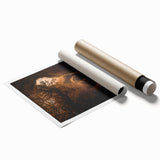 Extra large rolled canvas print featuring autumnal floral art in warm orange and red tones.