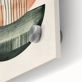 Contemporary Dining Art Pieces – Green & Peach Geometric Print