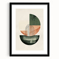 Contemporary Dining Art Pieces – Green & Peach Geometric Print