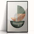 Contemporary Dining Art Pieces – Green & Peach Geometric Print