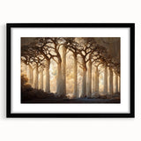 Abstract landscape wall art featuring vibrant colors in a black frame with a white mat, ideal for modern home decor. Perfect for adding a contemporary touch to any room.