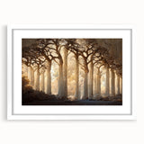 Abstract landscape wall art framed with a white mat, showcasing vibrant colors and intricate patterns, perfect for modern home décor and enhancing interior aesthetics.