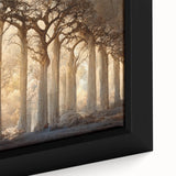 Close-up of a framed abstract landscape wall art piece, showcasing vibrant colors and textured brushstrokes, ideal for modern home decor.