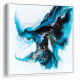 Fluid Abstract Art Collection – Teal, Gold, and Aqua Swirl Motion