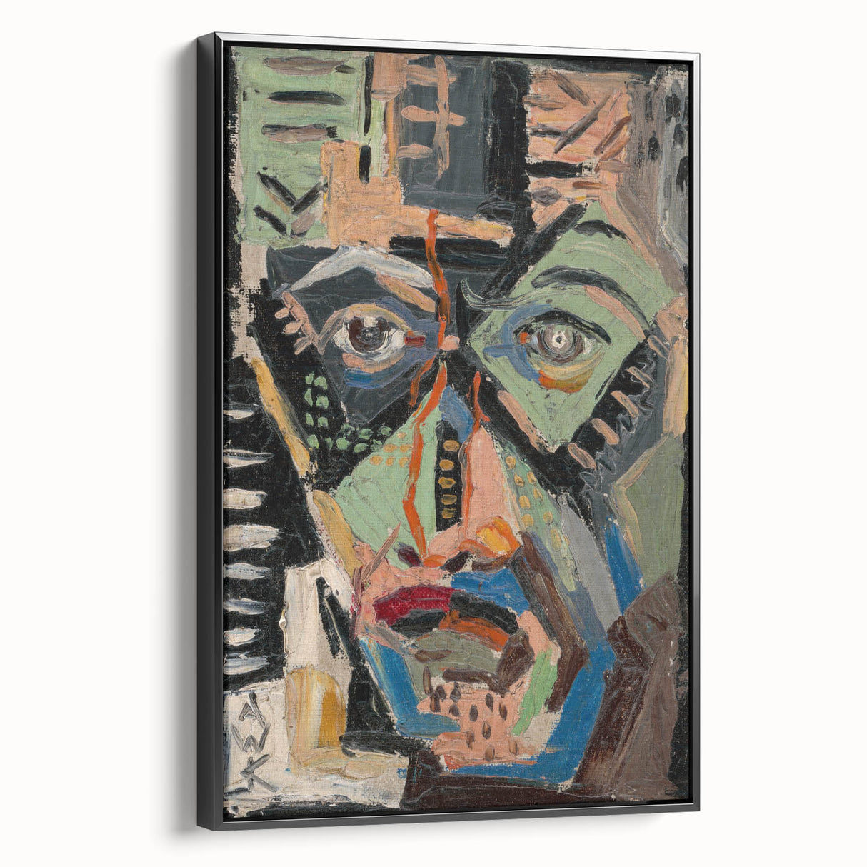 Man’s Face - Bold and Vibrant Expressionist Portrait by Weisz-Kubínčan