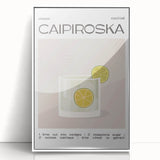 Art Deco poster featuring a stylized cocktail, rendered in bold black and gold tones on a white acrylic framed canvas.