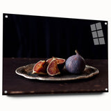 Acrylic glass wall art featuring an array of colorful fruits, ideal for dining room decor.