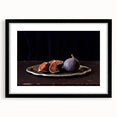 Extra large abstract art print featuring vibrant, colorful fruits on textured canvas, ideal for living room decor.