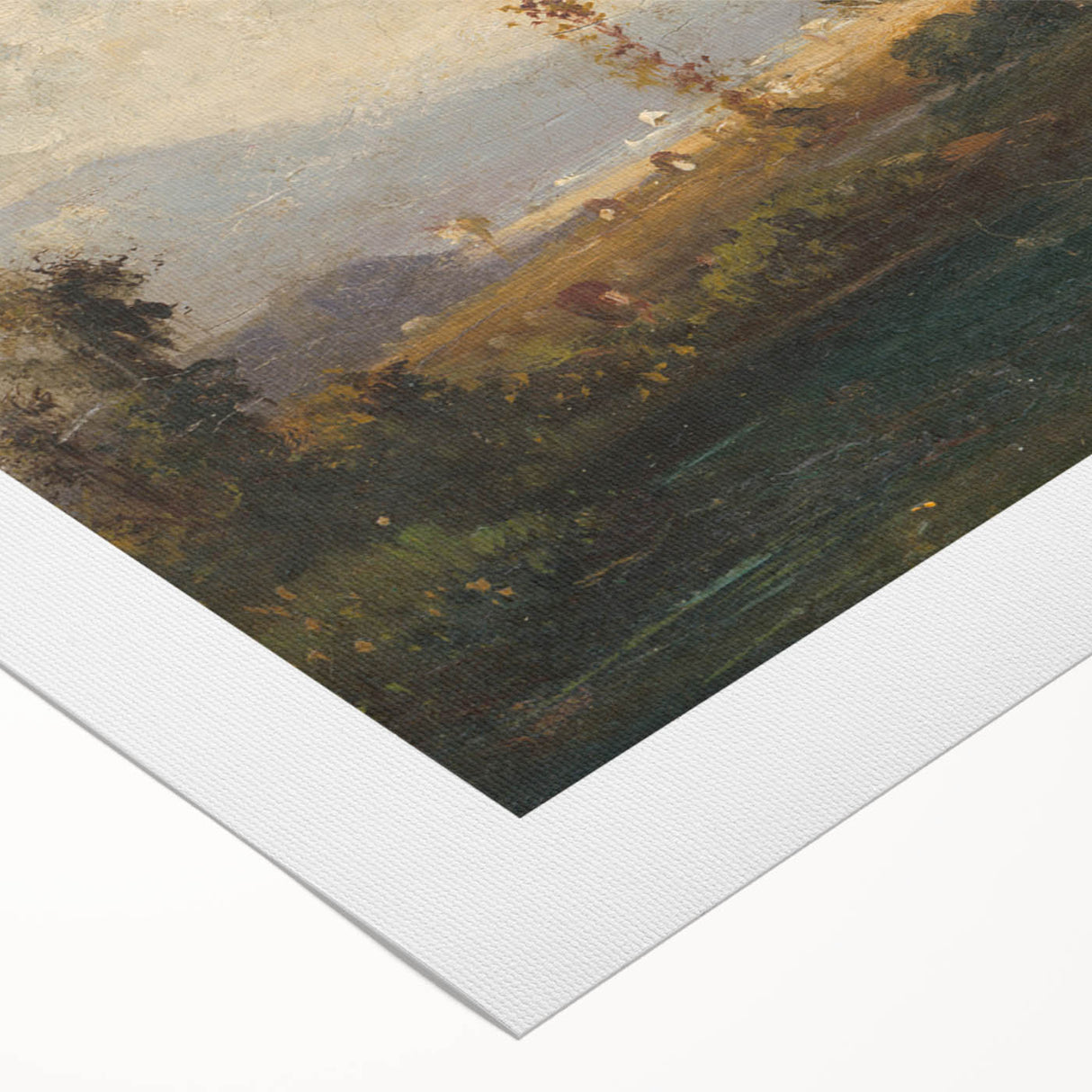 Modern Landscape Art with Serene Fisherman Scene - Modern Wall Decor