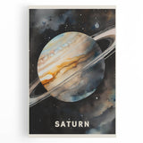 STEM Learning Wall Art - Saturn Planet Educational Space Poster