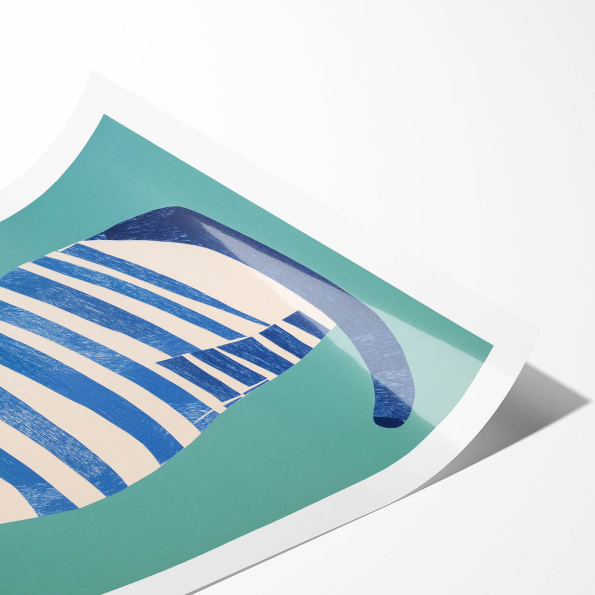 Children’s Wall Decor – Modern Striped Cat Illustration for Kids