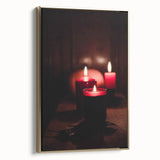 Framed canvas depicting a vintage landscape painting with autumnal hues, ideal for bedroom wall art.