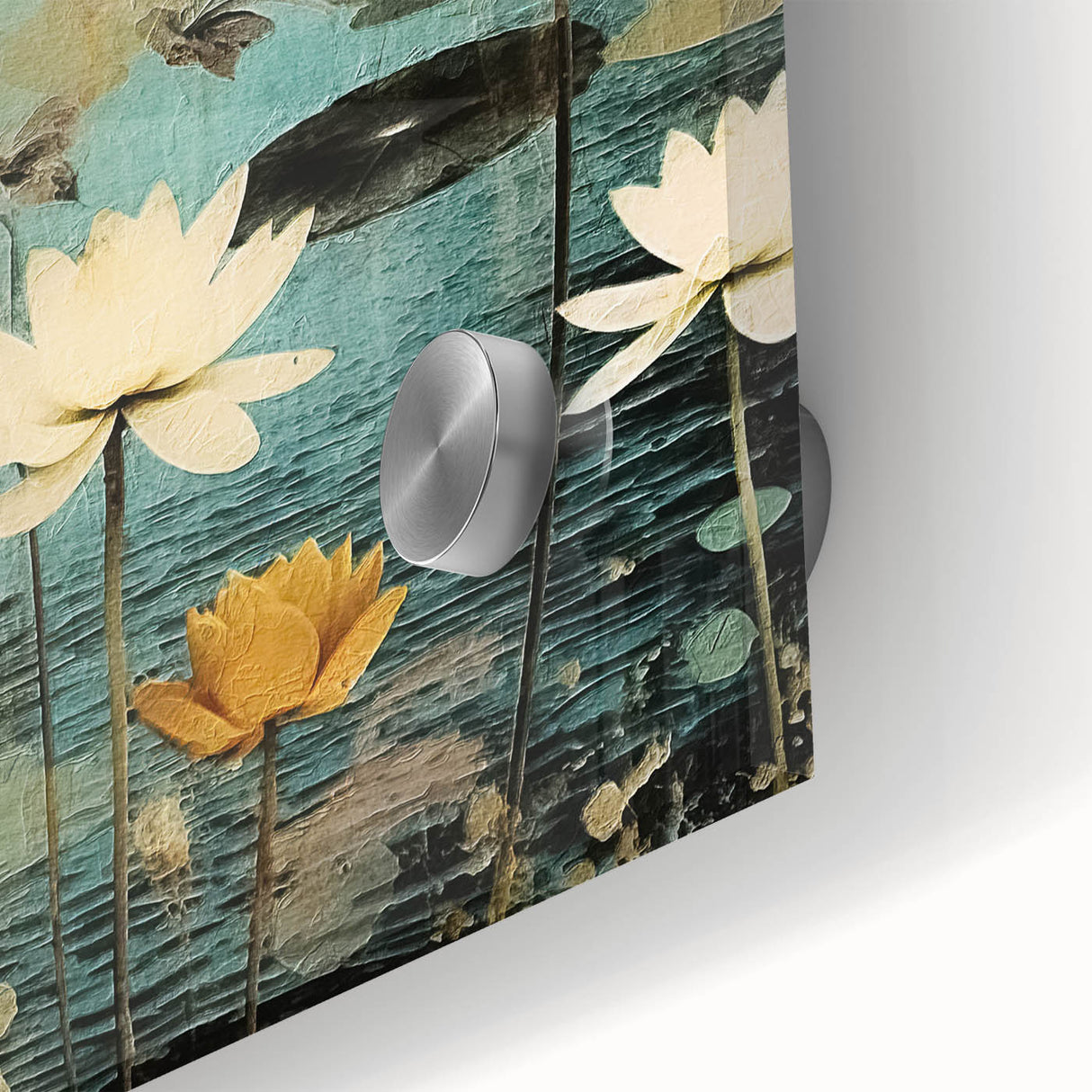 Serene Lotus Pond Living Room Wall Art – Vintage Canvas Print