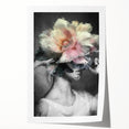 Abstract figurative rolled print showcasing vibrant colors and dynamic shapes, packaged securely in a protective cardboard tube, ideal for modern decor enthusiasts.