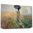 Abstract landscape wall art displayed in an acrylic glass frame, showcasing vibrant colors and intricate textures, perfect for modern home decor.