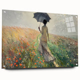 Abstract landscape wall art displayed in an acrylic glass frame, showcasing vibrant colors and intricate textures, perfect for modern home decor.
