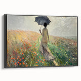 Abstract landscape wall art featuring a black-framed canvas with vibrant colors and dynamic shapes, ideal for modern home decor. The side view showcases the elegant framing and textured surface, enhancing its artistic appeal.