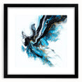 Abstract Fluid Canvas Art – Aqua, Gold, and Black Ocean Energy