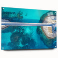 Elegant landscape bridge design crafted from acrylic glass, showcasing a side view with visible pins, set against a neutral background, ideal for modern decor.