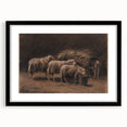 Realism Art Prints - Sheep in Stable by Rosa Bonheur Rustic Animal Art