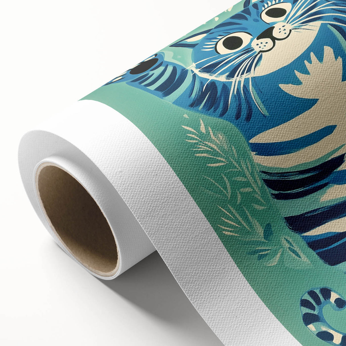 Playroom Wall Art – Fun Blue Cat Illustration for Kids' Decor