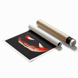 Extra large rolled print featuring a detailed floral design in autumnal colors, ideal for classy bathroom wall art.