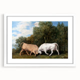 Bulls Fighting by George Stubbs - Romanticism Art Print on Canvas