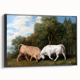 Bulls Fighting by George Stubbs - Romanticism Art Print on Canvas