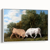 Bulls Fighting by George Stubbs - Romanticism Art Print on Canvas