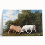 Bulls Fighting by George Stubbs - Romanticism Art Print on Canvas