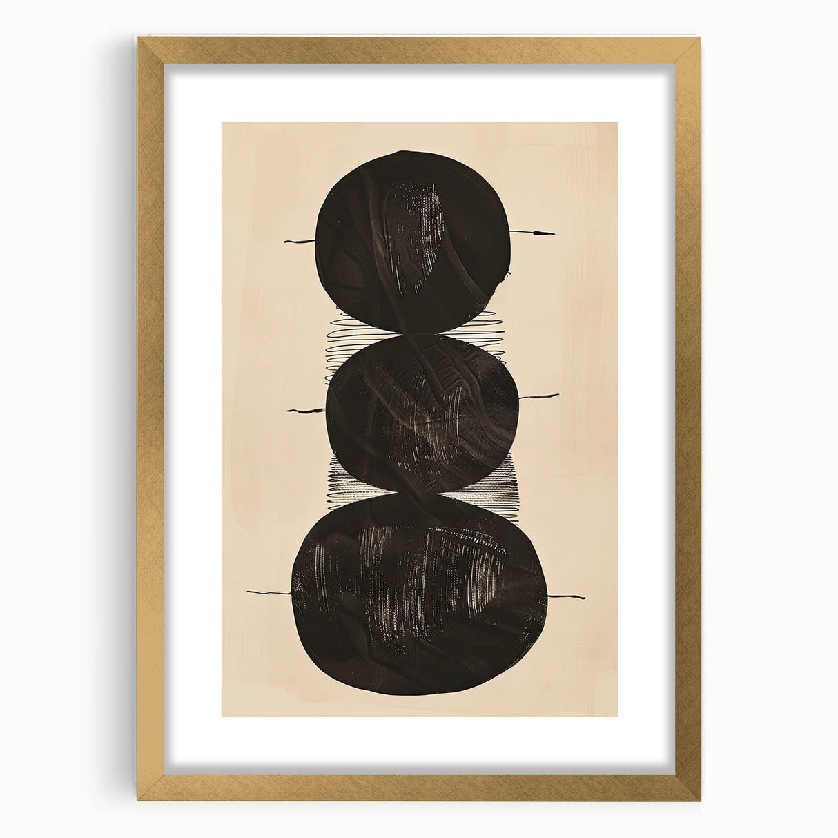 Framed Dining Room Prints – Black & Beige Minimalist Wall Art