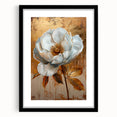 Abstract floral wall art framed in black with a white mat, showcasing vibrant colors and intricate details, perfect for modern home decor.