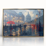 Framed abstract landscape wall art featuring vibrant gold accents, showcasing a serene nature scene with gentle curves and soft hues, perfect for modern decor.