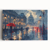 Abstract landscape wall art on stretched canvas featuring vibrant colors and dynamic shapes, perfect for modern home decor, enhancing interior spaces with a creative touch.