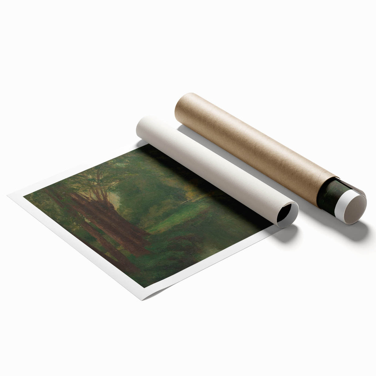 Realism Art Prints - Brook in a Clearing by Gustave Courbet Nature Scene