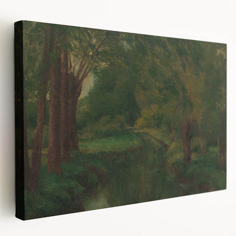 Realism Art Prints - Brook in a Clearing by Gustave Courbet Nature Scene