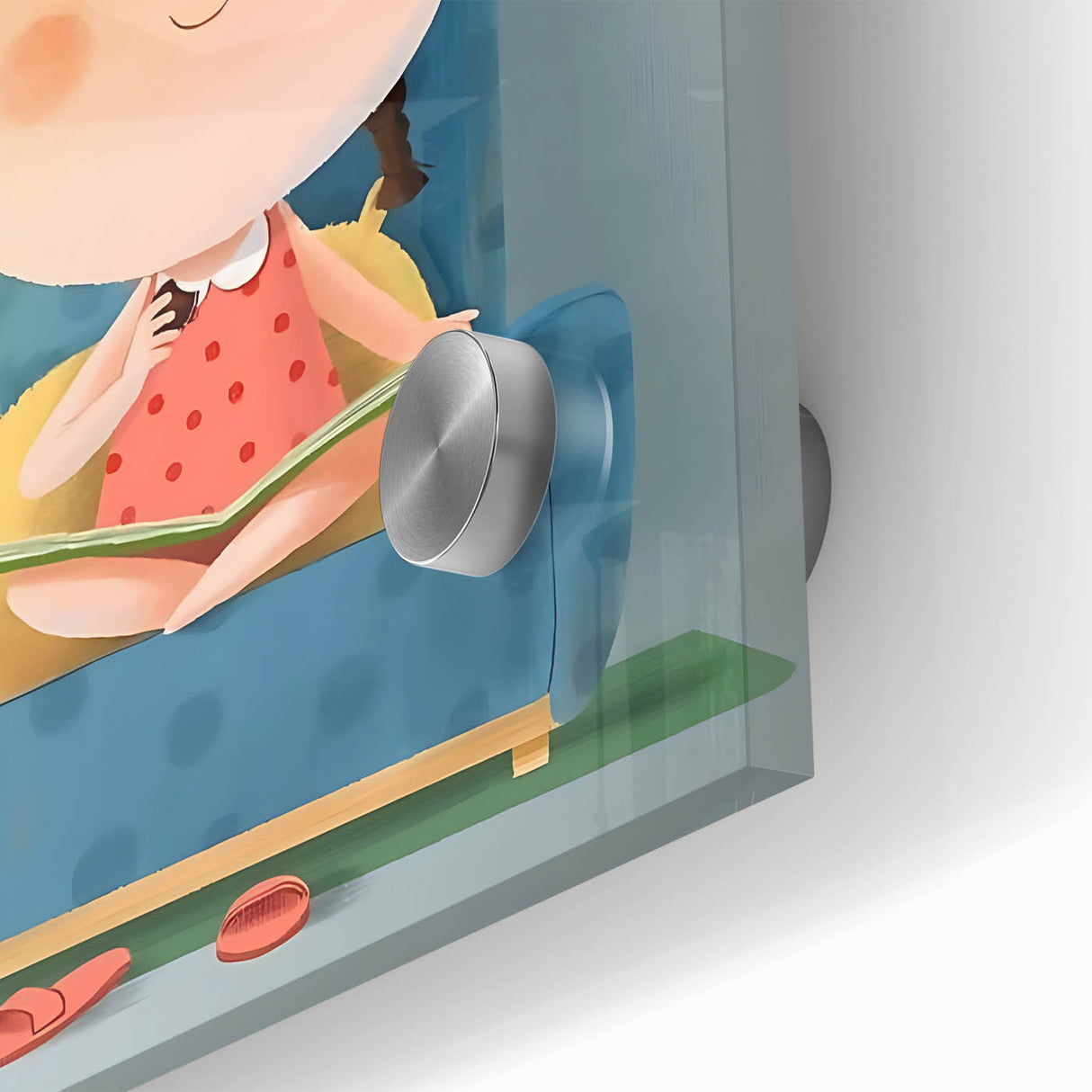 Girls Bedroom Art – Cozy Reading Time with Cat Illustration Print