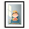 Girls Bedroom Art – Cozy Reading Time with Cat Illustration Print