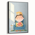 Girls Bedroom Art – Cozy Reading Time with Cat Illustration Print
