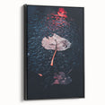 Black and white framed canvas featuring a vintage landscape painting, ideal for bedroom wall decor.