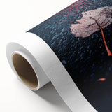 Art Deco poster featuring muted autumnal shades on rolled canvas, ideal for nursery wall art or dining room ambiance.