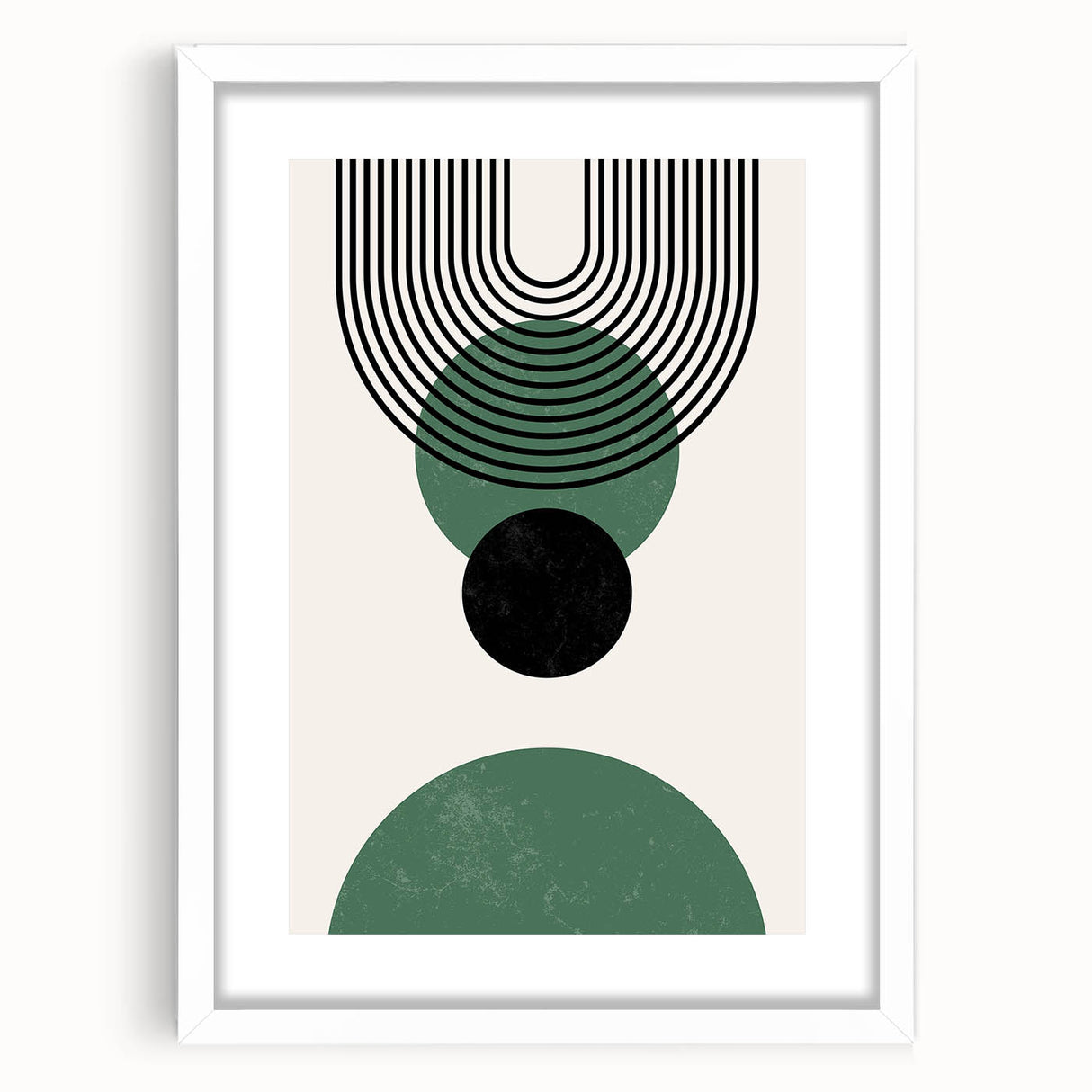 Acrylic Dining Room Artwork – Geometric Green & Black Print