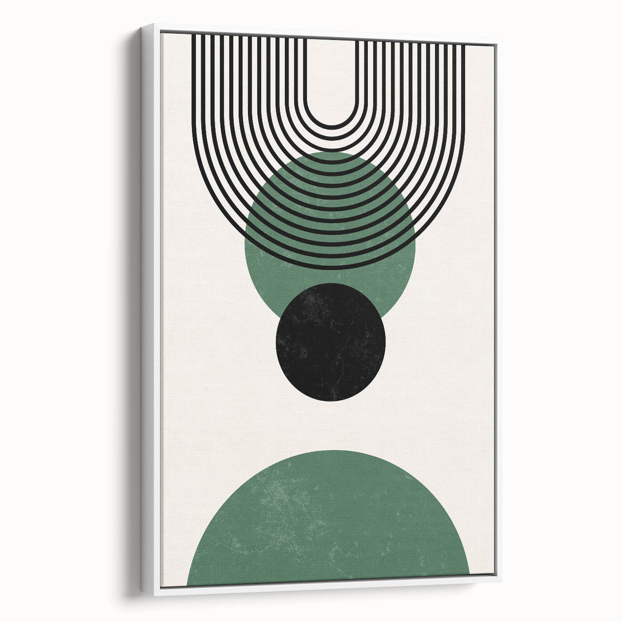 Acrylic Dining Room Artwork – Geometric Green & Black Print