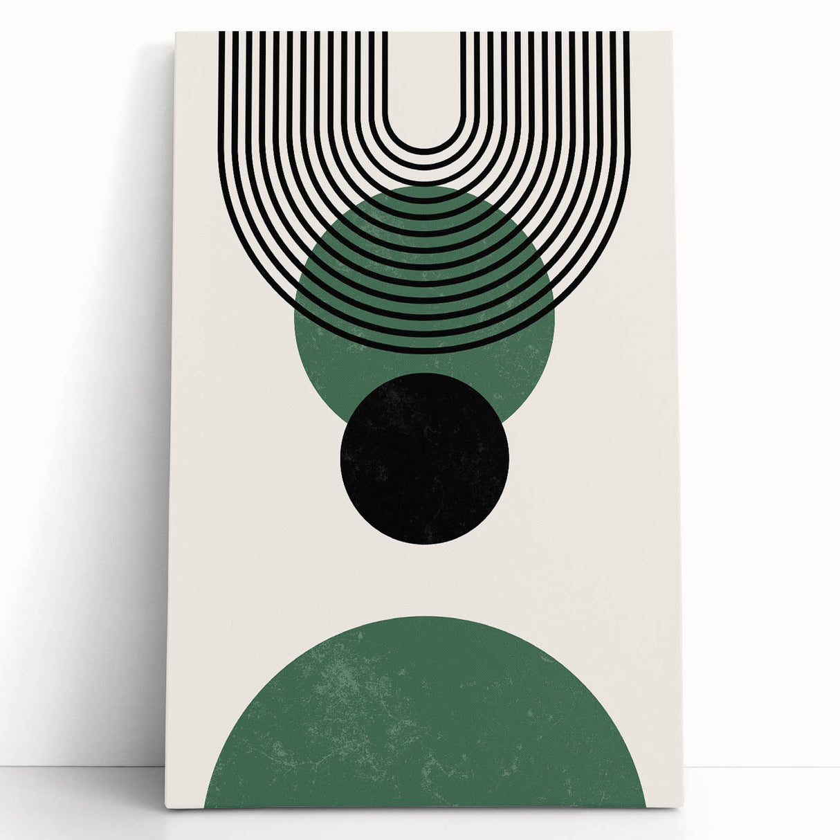 Acrylic Dining Room Artwork – Geometric Green & Black Print