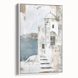 Abstract architecture wall art framed canvas showcasing a contemporary design with geometric shapes and a white background, perfect for modern home decor.