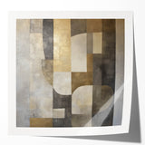 Abstract geometric photo print mockup set featuring glossy finishes, showcasing vibrant colors and dynamic shapes, ideal for modern decor and design presentations.
