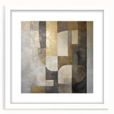 Abstract geometric frame with a white mat, showcasing a modern design in a front view presentation, ideal for contemporary home decor or gallery settings.