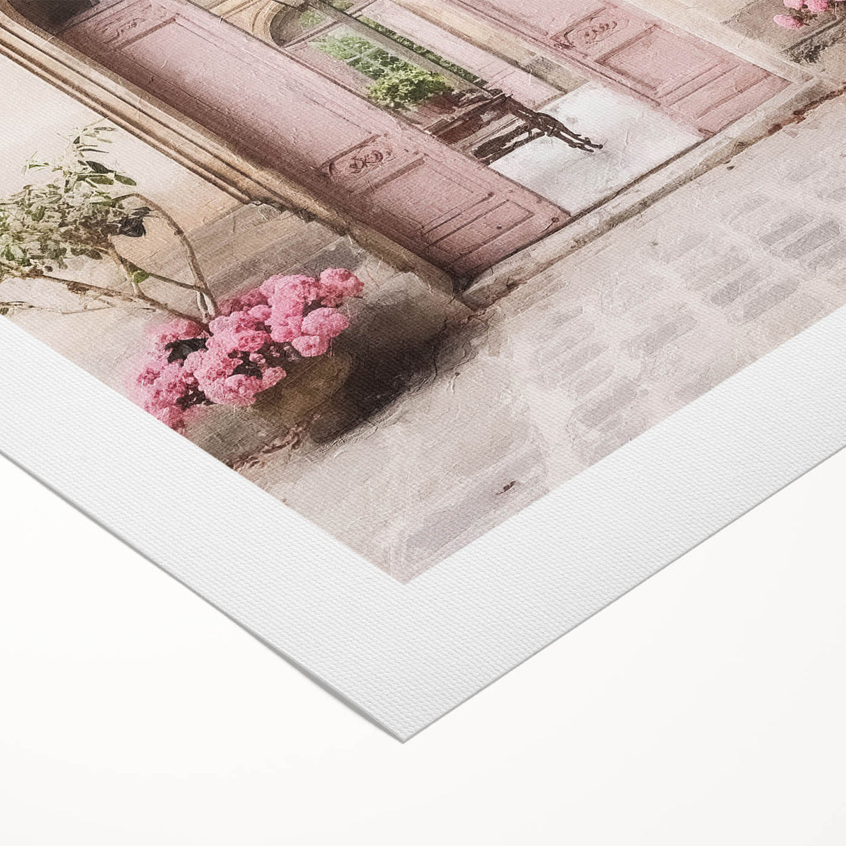 Art deco poster featuring an ornate French door design in monochrome tones on rolled canvas.