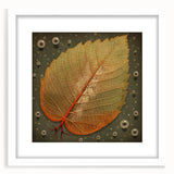 Framed wall art featuring a floral and botanical design with vibrant colors, complemented by a white mat, ideal for home decor or art enthusiasts.